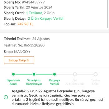 Mango Kargo Geri Dönmesi Trendyol