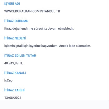 İş Bankası Harcama İtiraz Talebime Yanıt Vermiyorlar Şikayetçiyim!