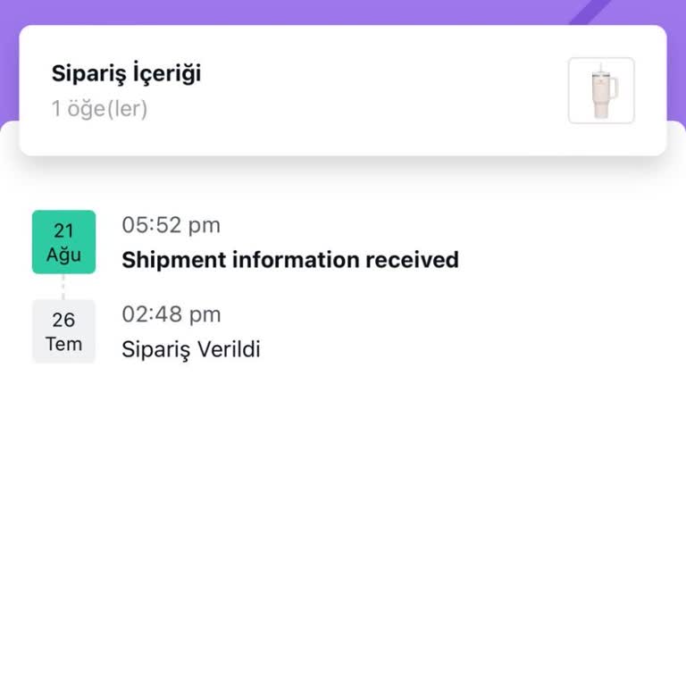 Termos Türkiye Ürünün Gelmedi, Bilgi Verilmiyor