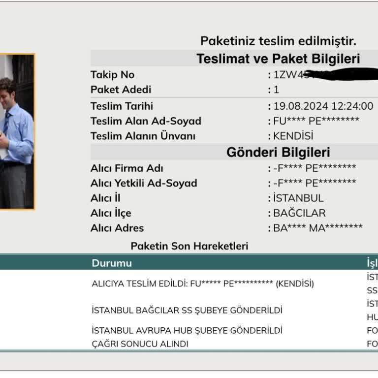 UPS Türkiye Teslim Edilmeyen Kargo