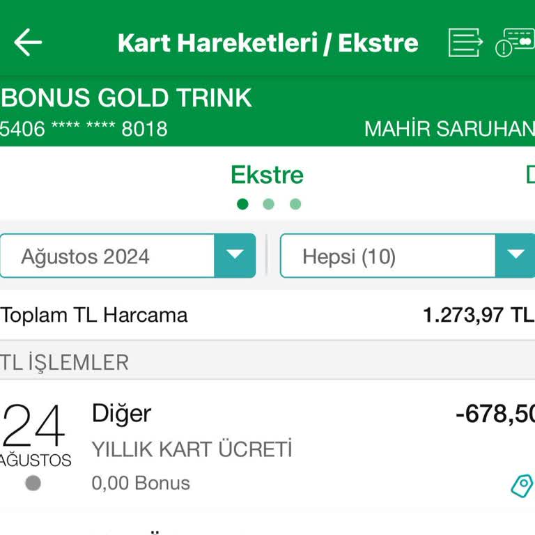 Garanti BBVA Garanti Bonus Trink Kart Aidatı İadesi