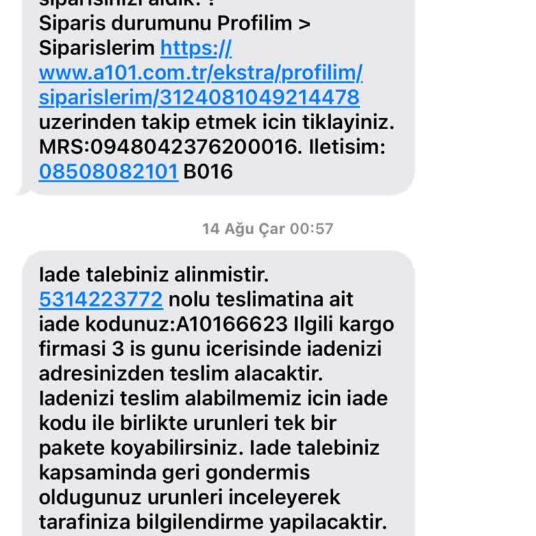 A101 Ekstra İademi İşleme Almamış