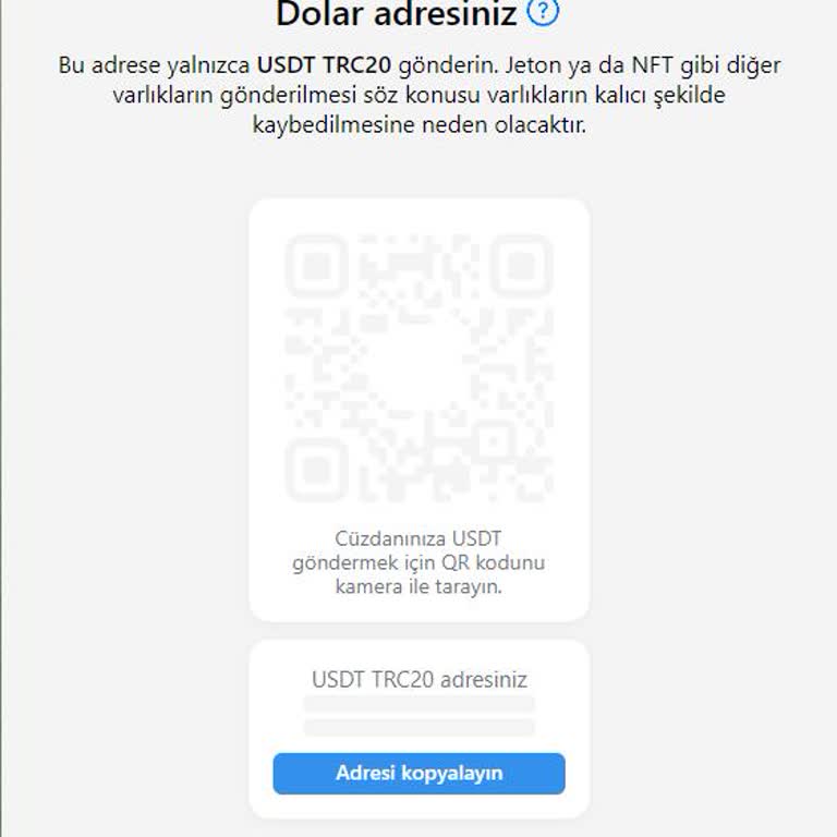 Telegram USDT Trc20 Adresi Gözükmüyor!