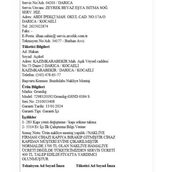 Grundig Ücretsiz Kurulum Sözüne Rağmen Ekstra Ücret Talebi