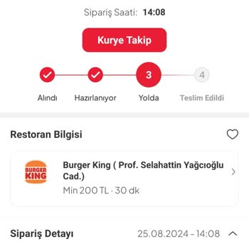 Burger King 2 Gündür Siparişim Yolda