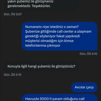 Yapı Kredi Havuzda Kalan Para İçin Yardımcı Olmuyor