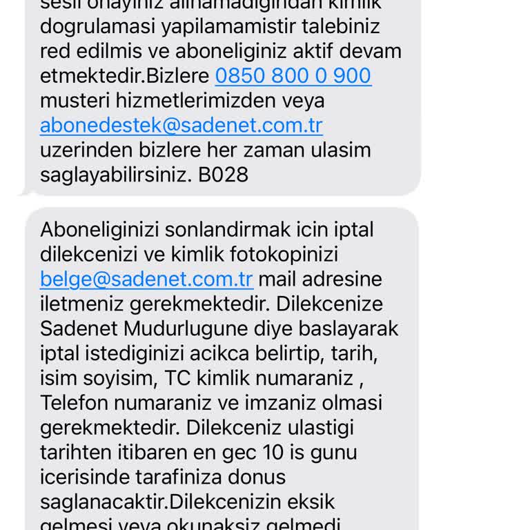 Sadenet Abonelik İptali Yapmıyorlar