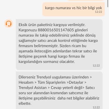 Trendyol Eksik Ürün Teslimatı