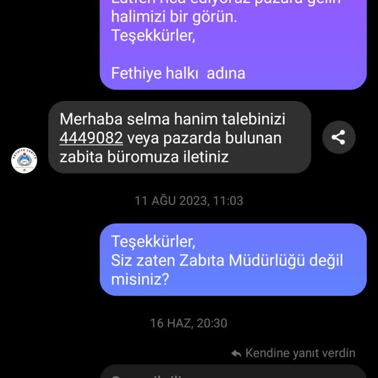 Muğla Büyükşehir Belediyesi Pazar Yerine Pervane Talebi Muğla / Fethiye'de,