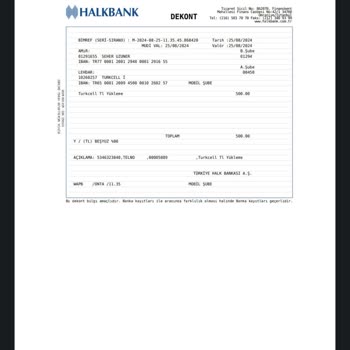 Yanlış Yüklenen 500 TL'nin İadesi Talebi