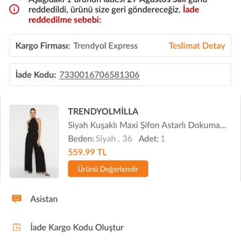 Trendyolmilla İade Ettiğim Ürün Yok
