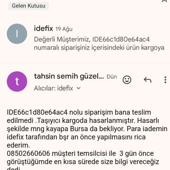 MNG Kargo İdefix Oyalama Yapıp Para İadesi Yapmıyor