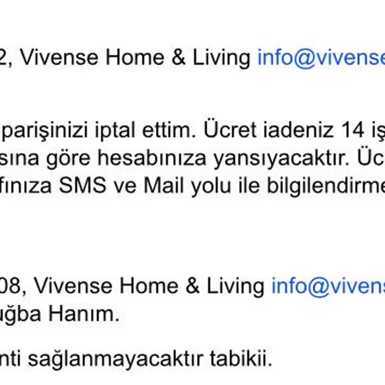 Vivense Günlerdir Ücret İademi Yapmıyor!