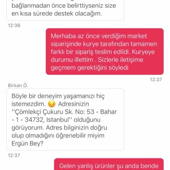 Yemeksepeti Market Yanlış Sipariş Ve Geciken Para İadesi