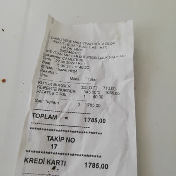 Balta Burger Yüksek Fiyat Farkı Ve Yanıltıcı Ürün Teslimatı