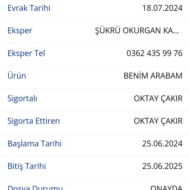 Zürih Sigorta Pert Rayiç Bedelini Yatırmıyor. Muhatap Bulamıyorum.