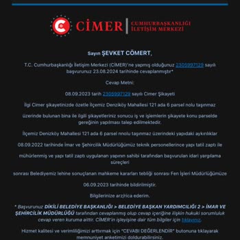 Dikili Belediyesi Fen İşleri Yapılması Gereken Yıkım Kararı