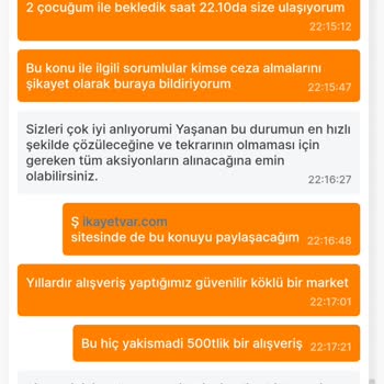 Migros Hemen Uygulamasında Teslim Edilmemiş Siparişimiz
