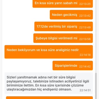 Migros Hemen Uygulamasında Teslim Edilmemiş Siparişimiz