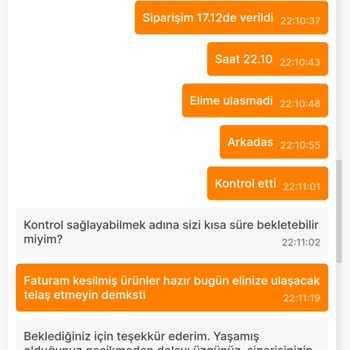 Migros Hemen Uygulamasında Teslim Edilmemiş Siparişimiz