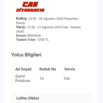 Can Diyarbakır Otobüs Firmasının Kalitesi