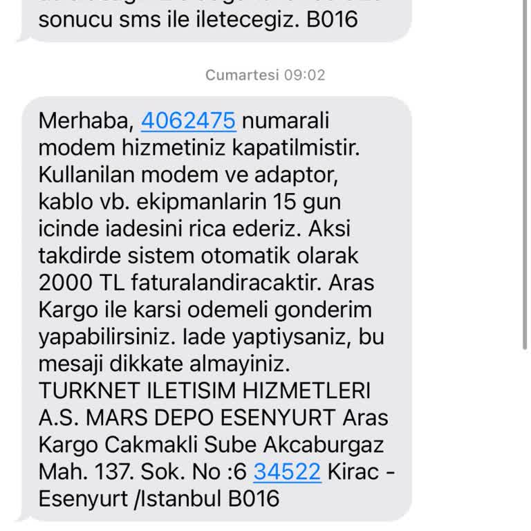 TurkNet Kendilerine Ait Olmayan Modeme Ücret Talepleri