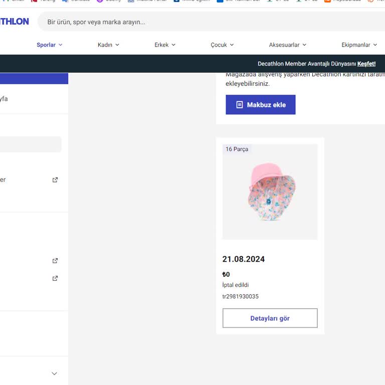 Decathlon Online Sipariş Şikayet