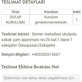 Vivense'den Dolap Ve Kurulum Hizmeti Sorunu