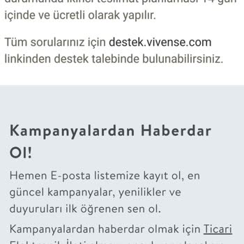 Vivense'den Dolap Ve Kurulum Hizmeti Sorunu