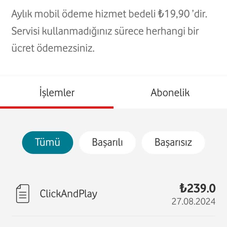 Vodafone Pay Vodafone Firmasından Şikayetçiyim. Click And Play Eğlence Aboneliği