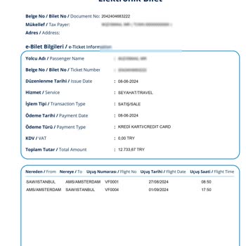 Ajet Eksik İade Tutarı