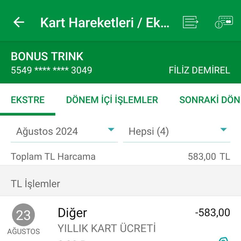 Garanti Bankası Yıllık Kart Aidatı İadesi