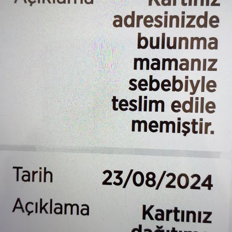Kuryenet Kredi Kartımı Teslim Etmiyor