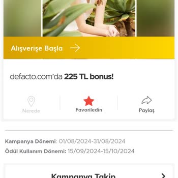 DeFacto Garanti Bonus Kampanyasını Vermiyor Uygulamıyor.