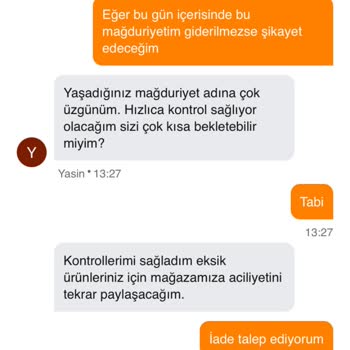 Migros Ödemesi Alınan Teslim Edilmeyen Ürün