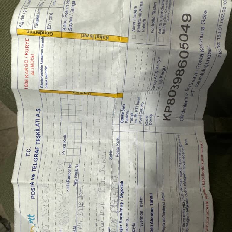 PTT Kargo Kargom Firmanın Yapmış Olduğu Adres Yanlışından Dolayı Elime Ulaşmadı