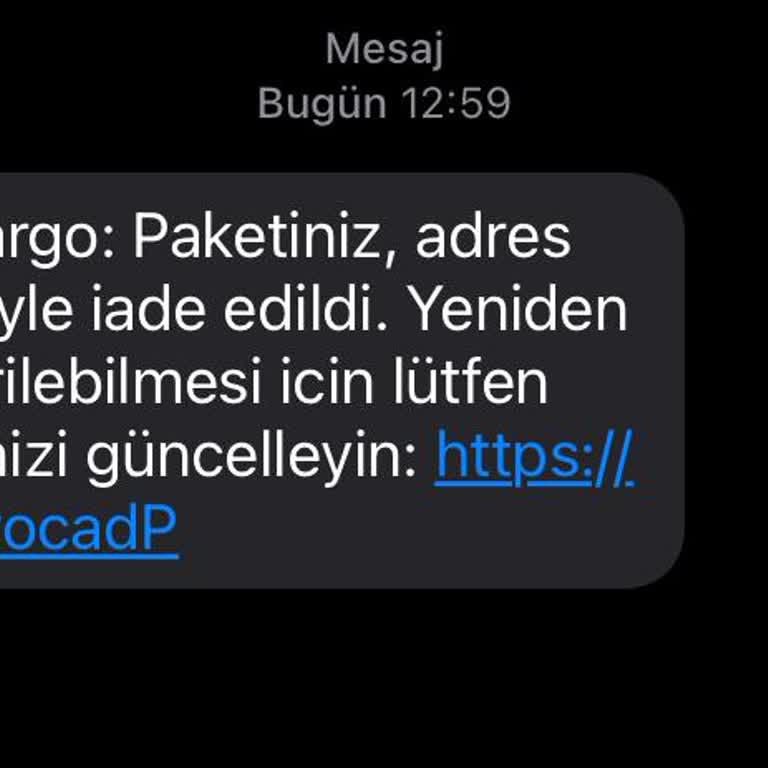 E-ticaret Marka Taklidiyle Dolandırıcılık Asılsız Kargo SMS'i