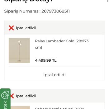 Bella Maison Geç Teslimat Ve Ürün İptali Sorunu