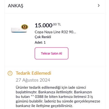 Tedarik Edilemedi Diye Keyfi İptal Edilen Sipariş - Pazarama.com