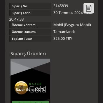 Playstore.com Satın Almış Olduğum Razer Gold Epin Kodu Gözükmüyor.