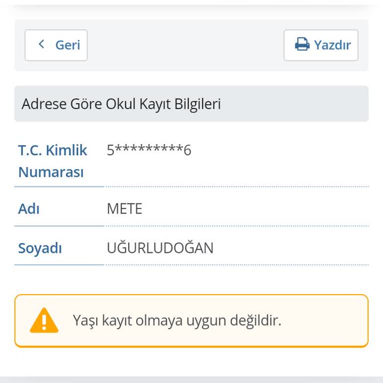 Milli Eğitim Bakanlığı (MEB) E-Okul Kayıt Sorunu Ve Yaş Uyuşmazlığı