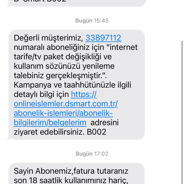 D-Smart Onaysız Tarife Yenileme