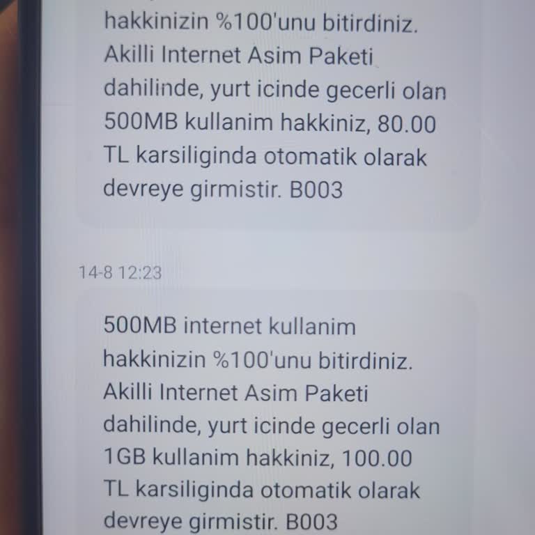 Faturada Aşım Ücreti Şoku: Hediye İnternet Bitmeden Ekstra Ücret