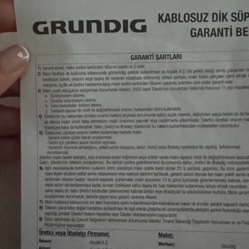 Grundig Kablosuz Süpürge Garanti Sorunu Ve Yüksek Servis Ücretleri