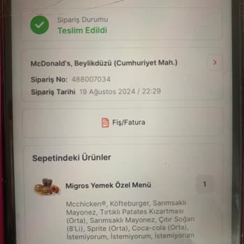 Migros Yemek Ücret İademizi Hala Yapmadı...!