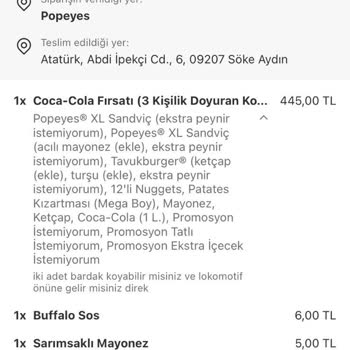 Popeyes'tan Eksik Ve Yanlış Sipariş Sorunu