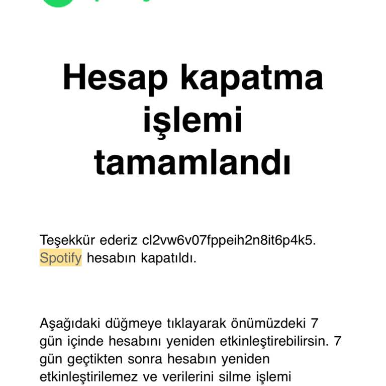 Spotify Sonlandırılmış Üyeliğe Ücret Kesilmiş