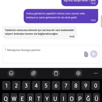 Getir Yemek Müşteri Hizmetleri 4 Kez Yüzümüze Kapattı / Eksik Ürün