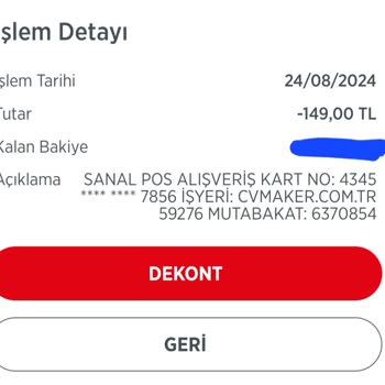 CV Maker TR Hesabımdan İzinsiz Para Çekti.