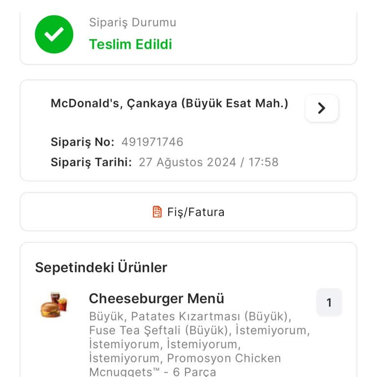 Migros Yemek Gelmeyen Sipariş Sonrası Para İadesi Yapılmaması...